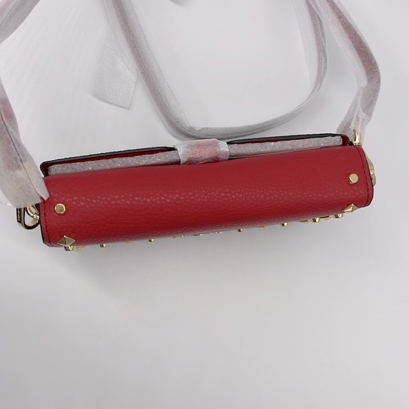 MICHAEL MICHAEL KORS Jet Set Small Studded Faux Leather Logo Phone Crossbody - Picture 7 of 16